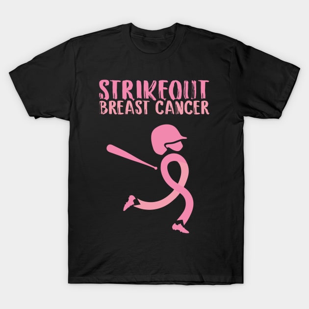 Baseball Strike out Breast Cancer T-Shirt by busines_night